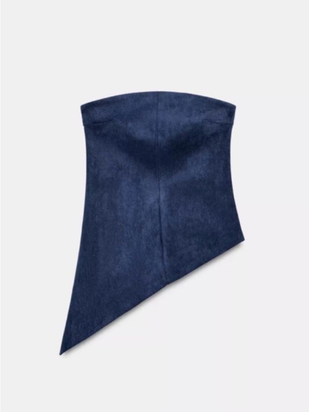 Zara Navy Strapless Asymmetrical Top
